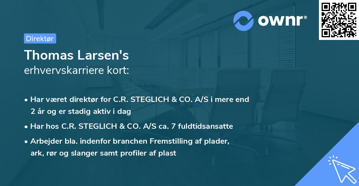 Thomas Larsen's erhvervskarriere kort