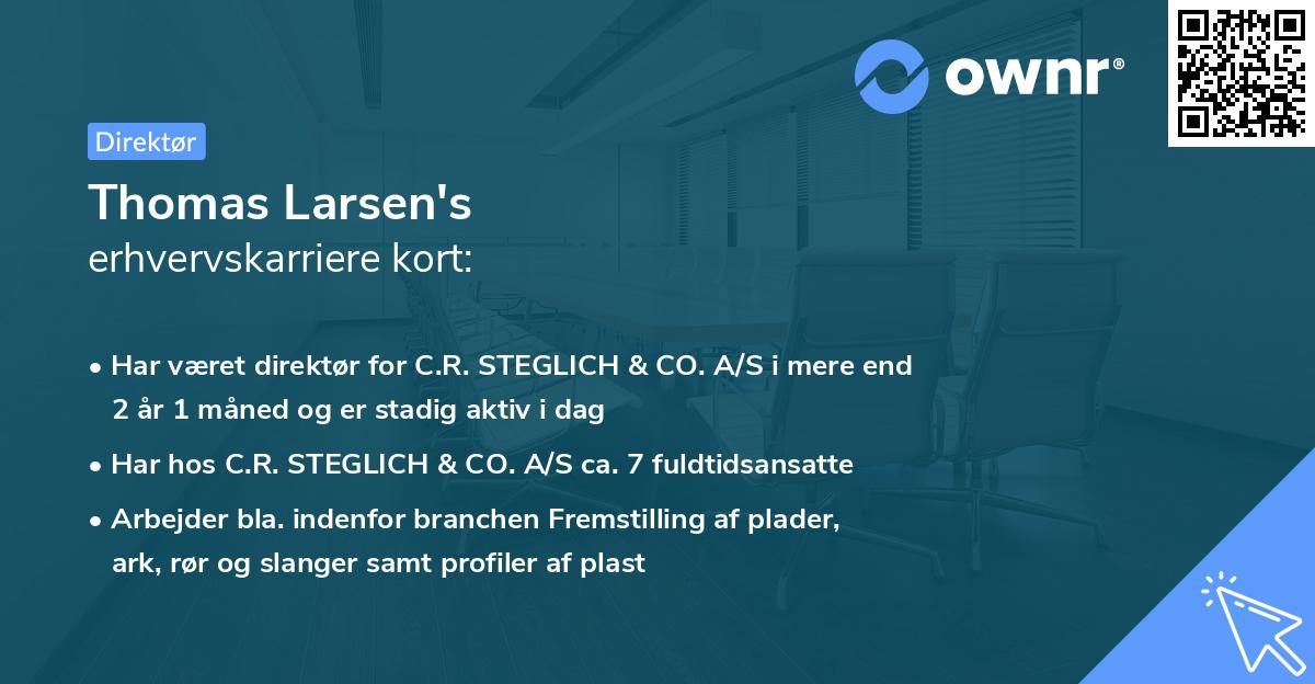 Thomas Larsen's erhvervskarriere kort