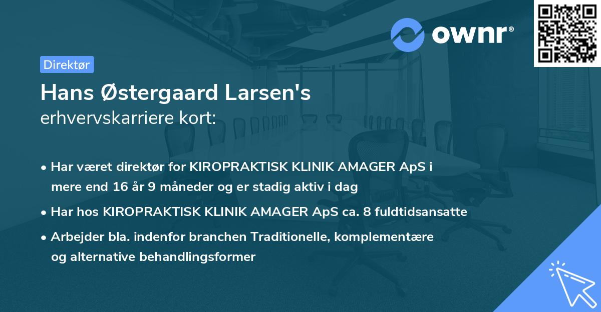 Hans Østergaard Larsen's erhvervskarriere kort