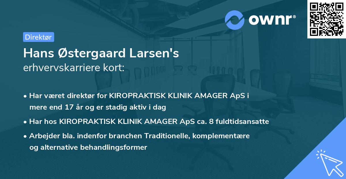 Hans Østergaard Larsen's erhvervskarriere kort
