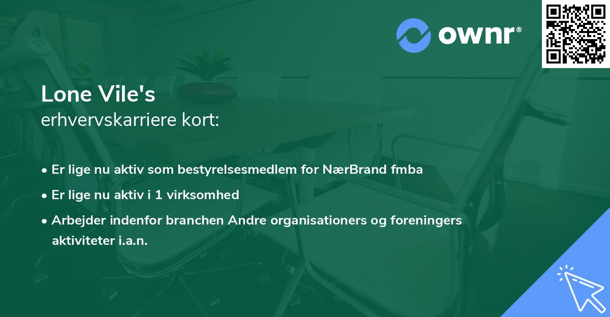 Lone Vile's erhvervskarriere kort