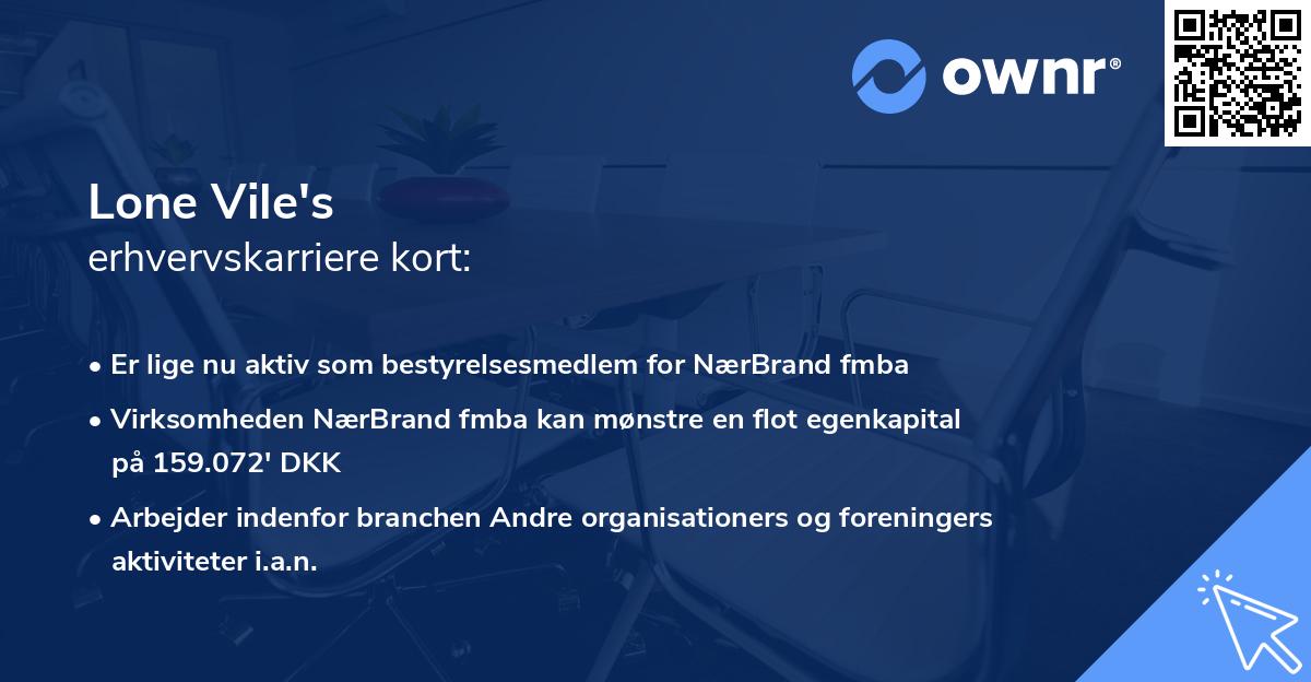 Lone Vile's erhvervskarriere kort