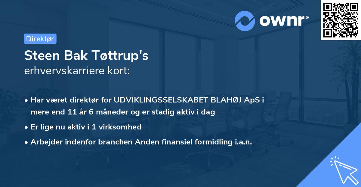 Steen Bak Tøttrup's erhvervskarriere kort