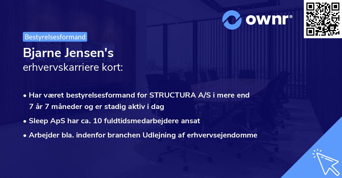 Bjarne Jensen's erhvervskarriere kort