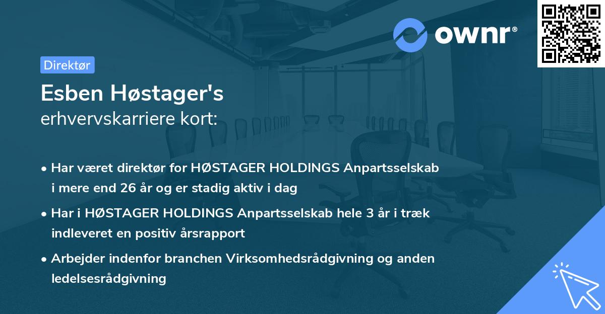 Esben Høstager's erhvervskarriere kort