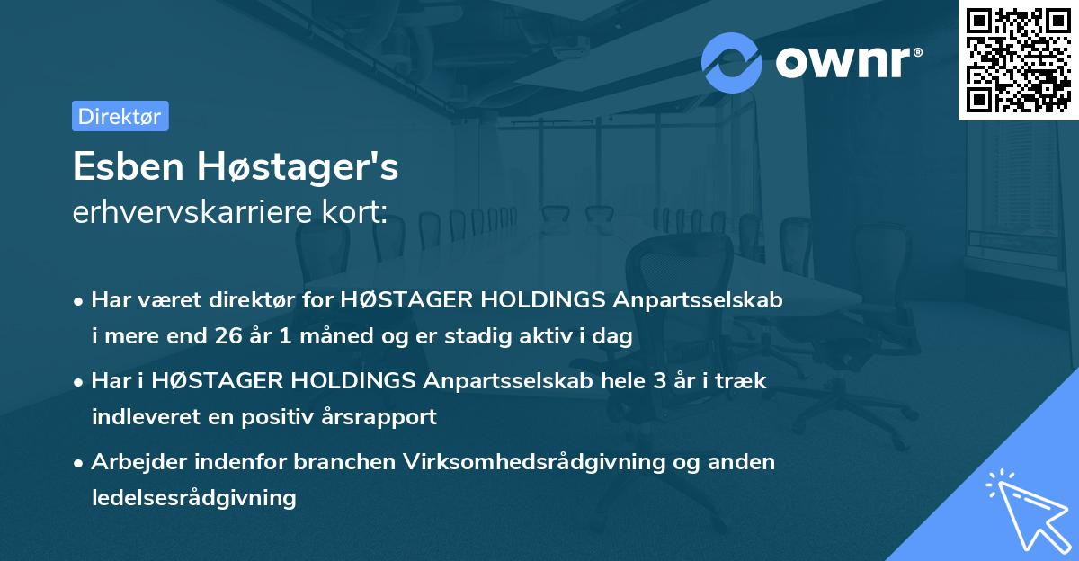 Esben Høstager's erhvervskarriere kort