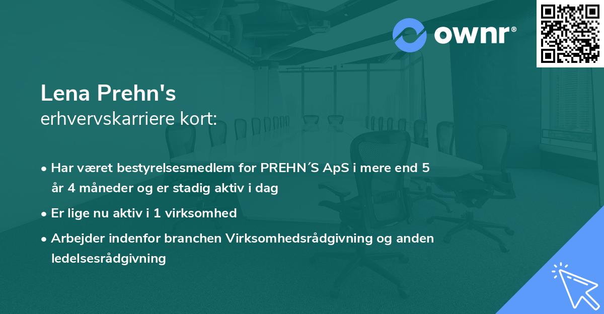 Lena Prehn's erhvervskarriere kort