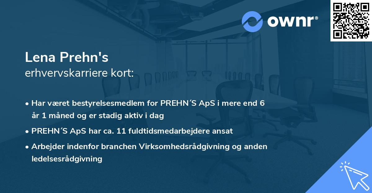Lena Prehn's erhvervskarriere kort