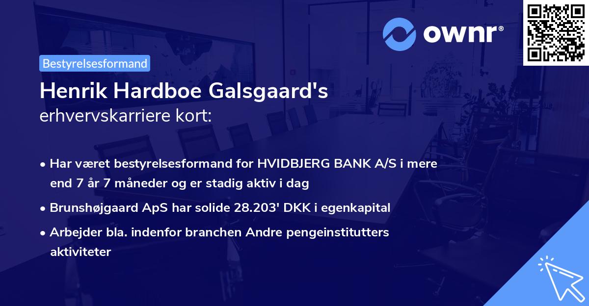 Henrik Hardboe Galsgaard's erhvervskarriere kort