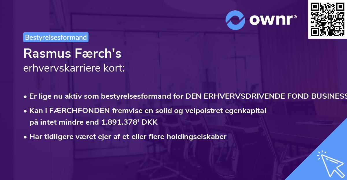 Rasmus Færch's erhvervskarriere kort