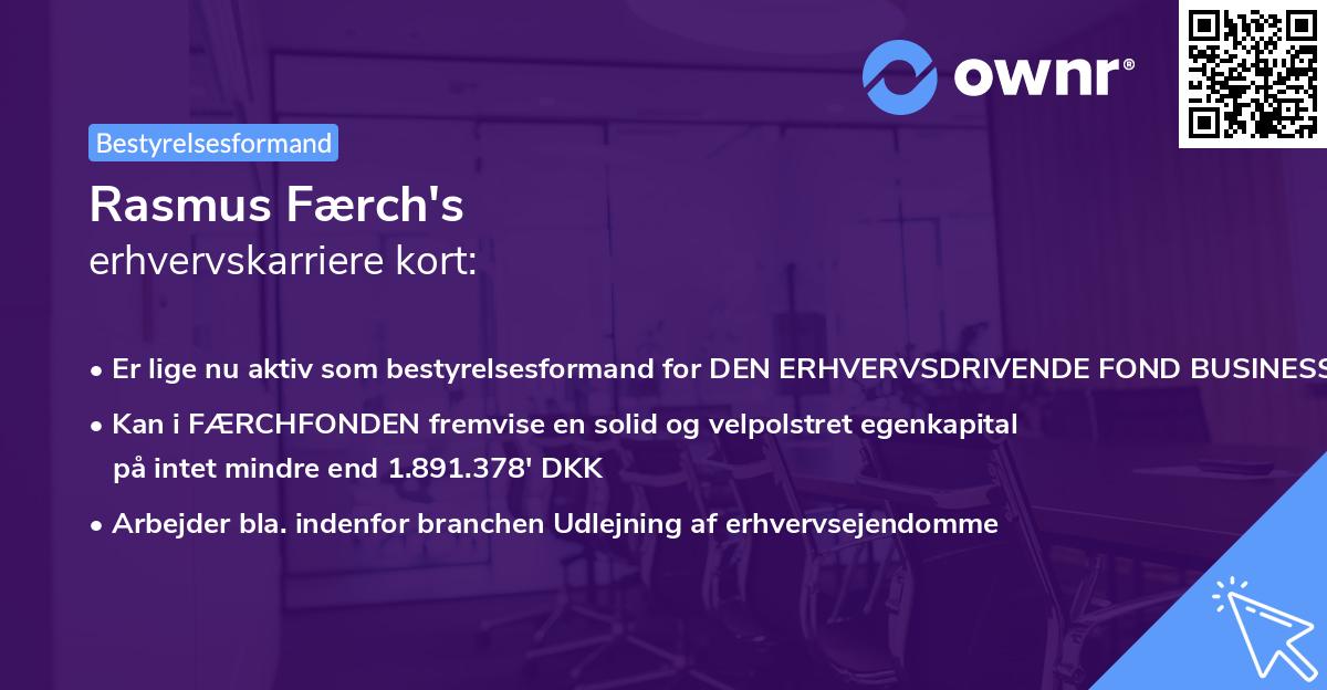 Rasmus Færch's erhvervskarriere kort