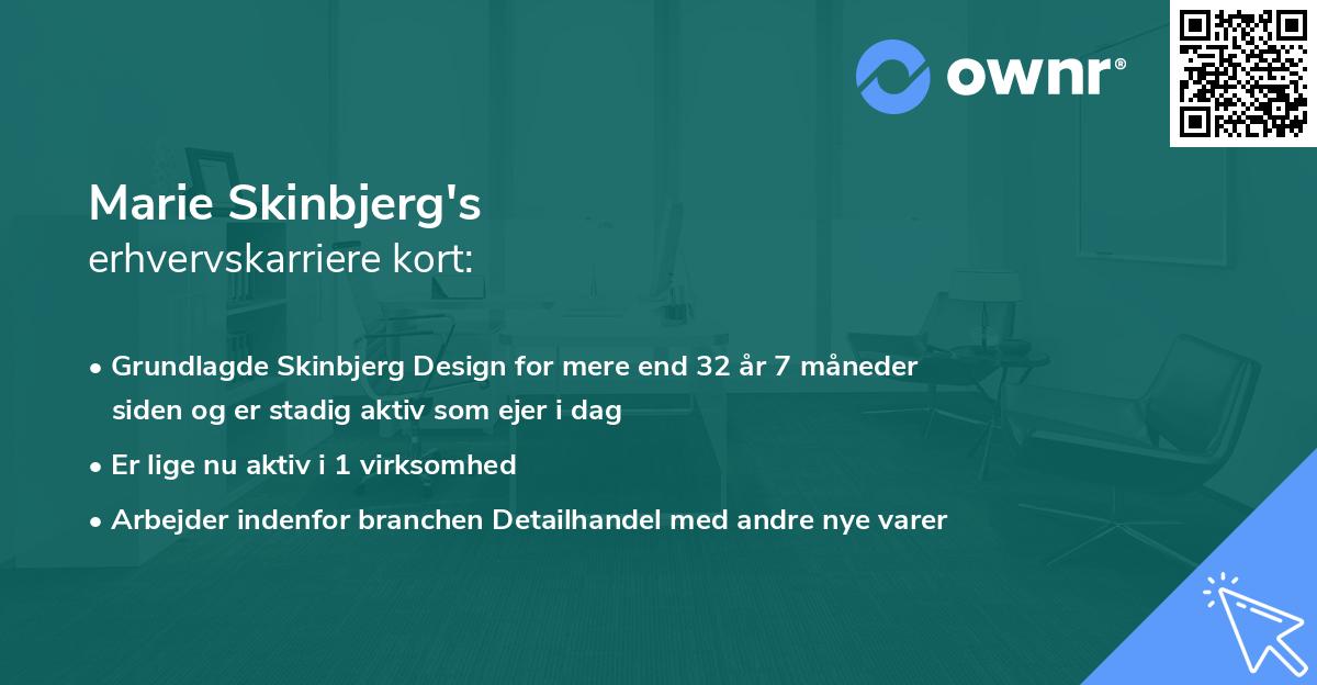 Marie Skinbjerg's erhvervskarriere kort