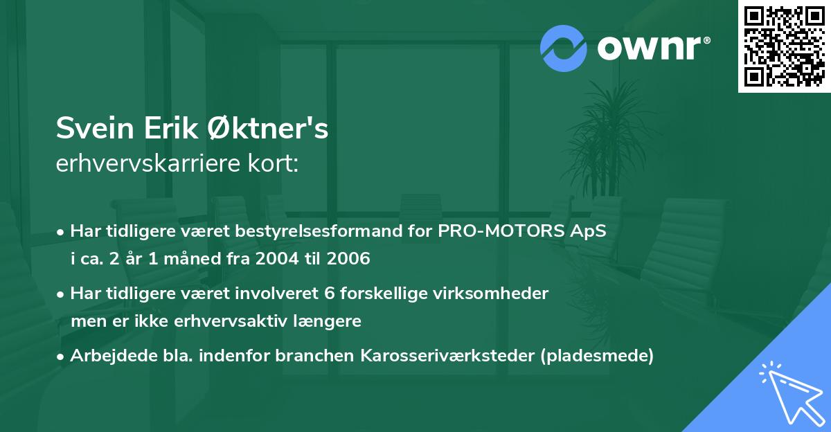 Svein Erik Øktner's erhvervskarriere kort