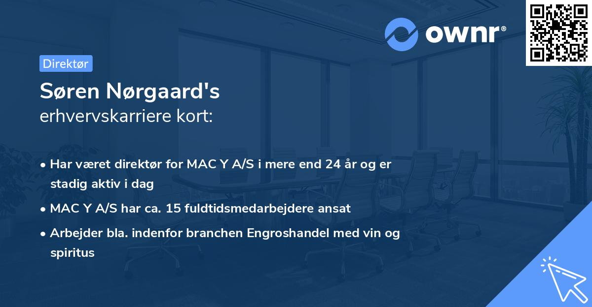 Søren Nørgaard's erhvervskarriere kort