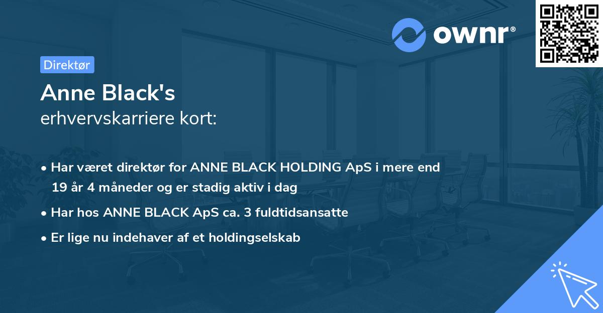 Anne Black's erhvervskarriere kort