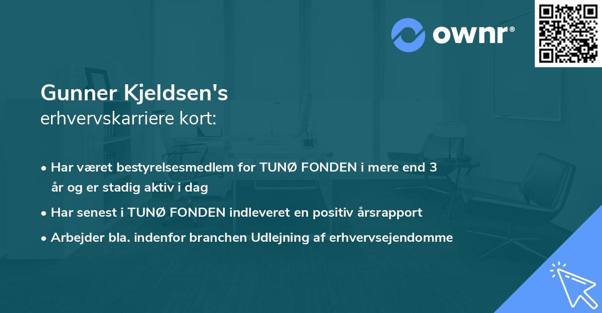 Gunner Kjeldsen's erhvervskarriere kort