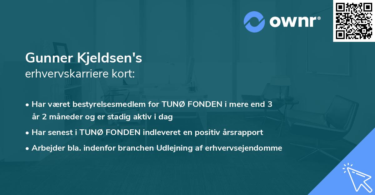 Gunner Kjeldsen's erhvervskarriere kort