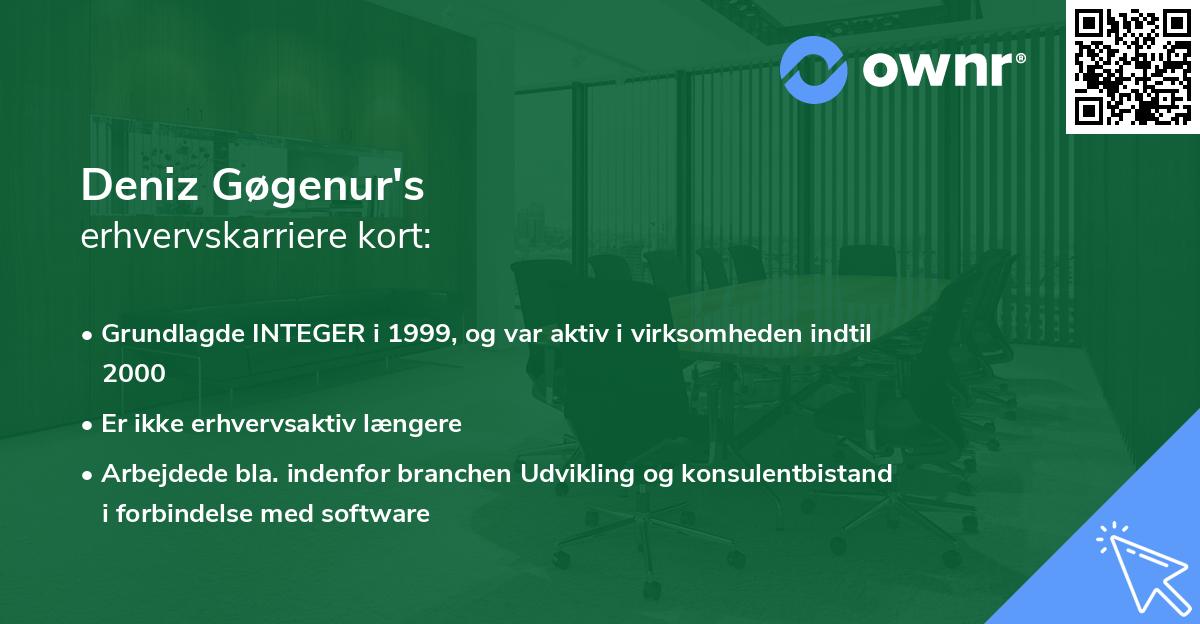 Deniz Gøgenur's erhvervskarriere kort