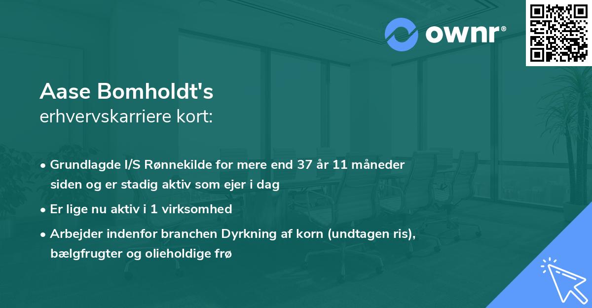 Aase Bomholdt's erhvervskarriere kort