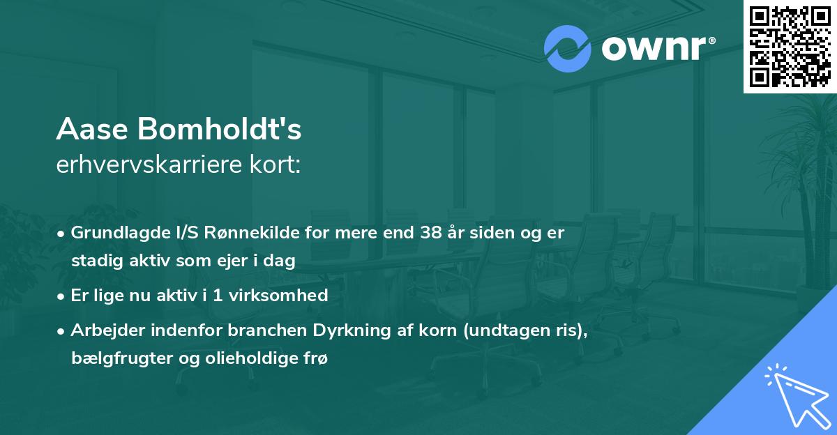 Aase Bomholdt's erhvervskarriere kort