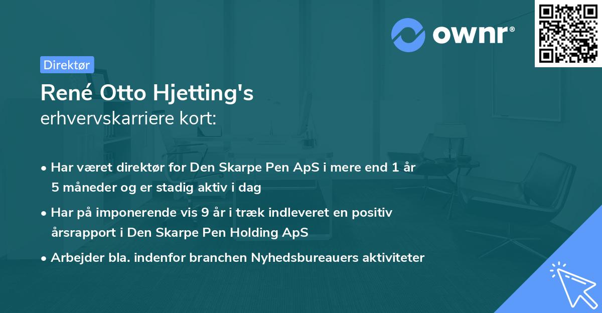 René Otto Hjetting's erhvervskarriere kort