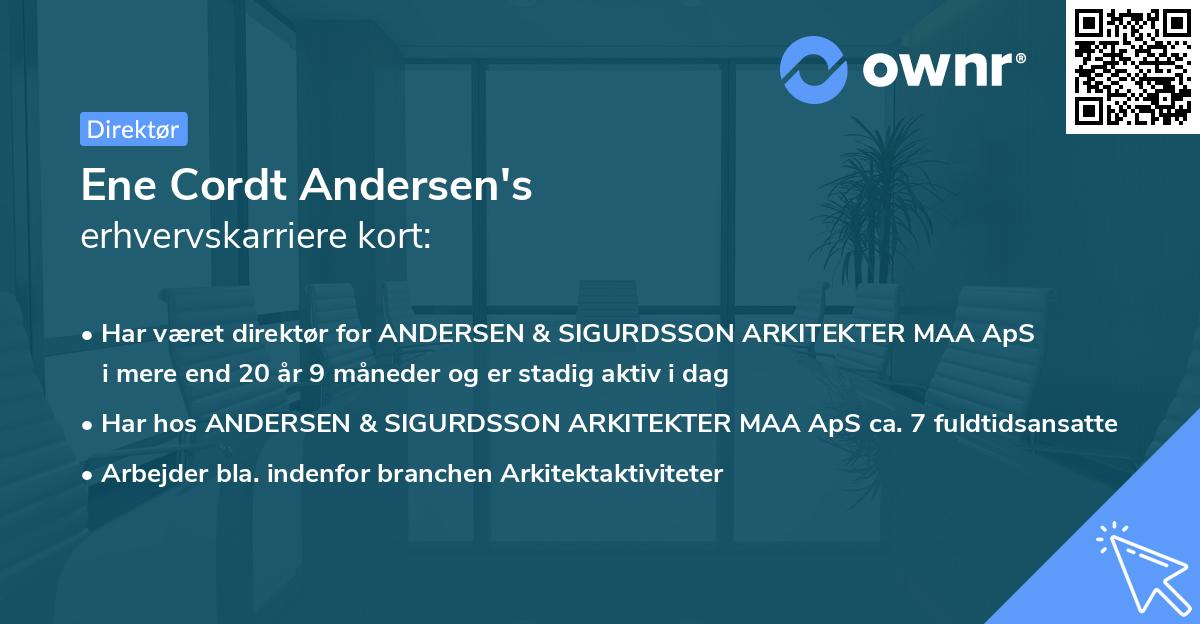 Ene Cordt Andersen's erhvervskarriere kort