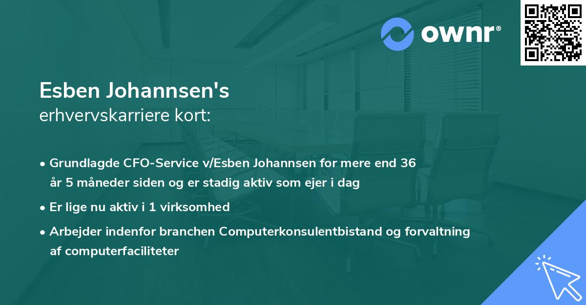 Esben Johannsen's erhvervskarriere kort