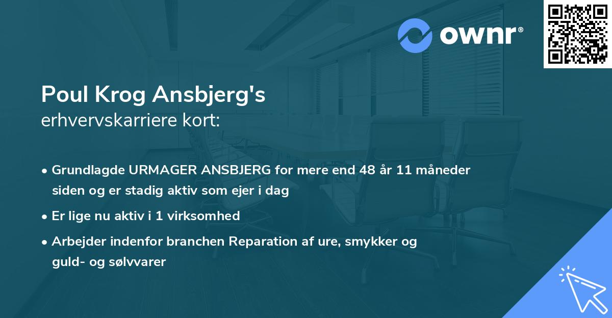 Poul Krog Ansbjerg's erhvervskarriere kort