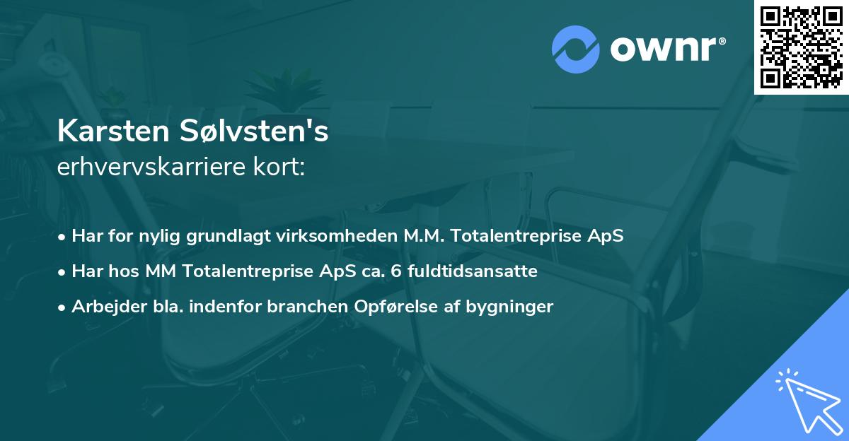 Karsten Sølvsten's erhvervskarriere kort