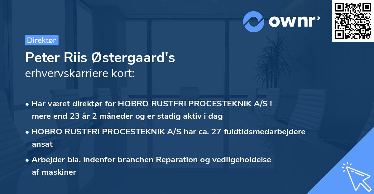Peter Riis Østergaard's erhvervskarriere kort