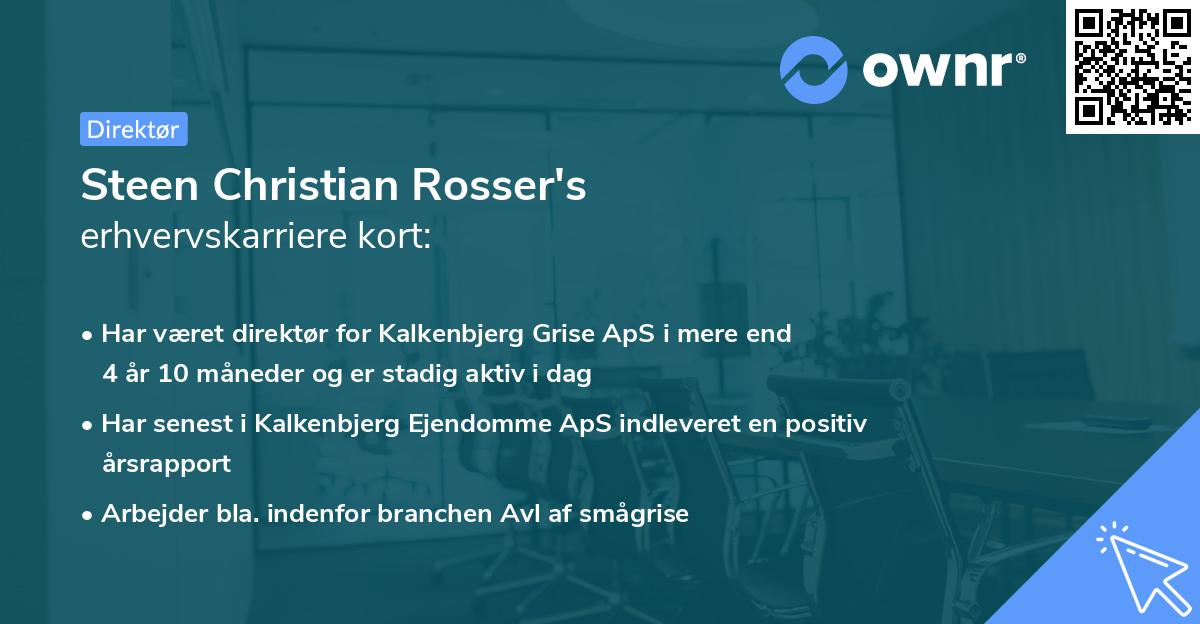 Steen Christian Rosser's erhvervskarriere kort