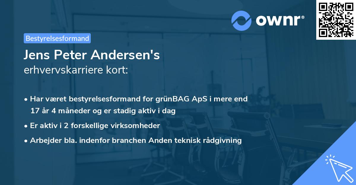 Jens Peter Andersen's erhvervskarriere kort