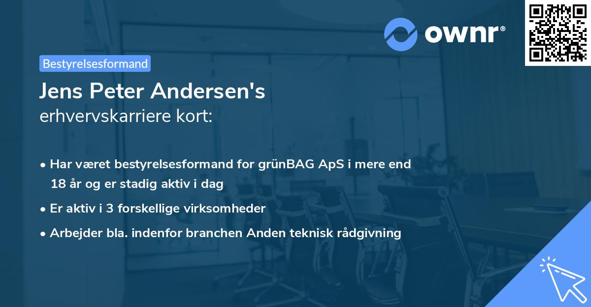 Jens Peter Andersen's erhvervskarriere kort