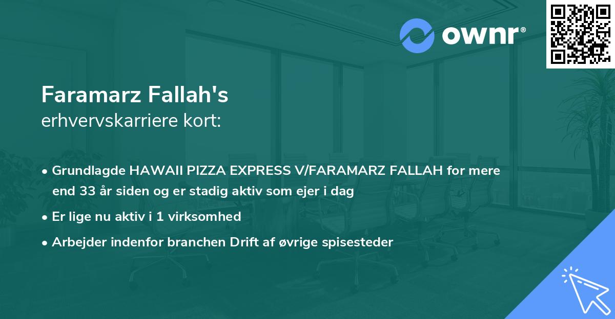 Faramarz Fallah's erhvervskarriere kort