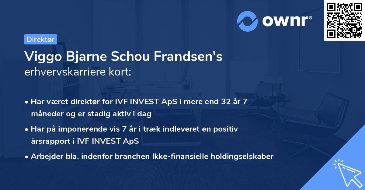 Viggo Bjarne Schou Frandsen's erhvervskarriere kort