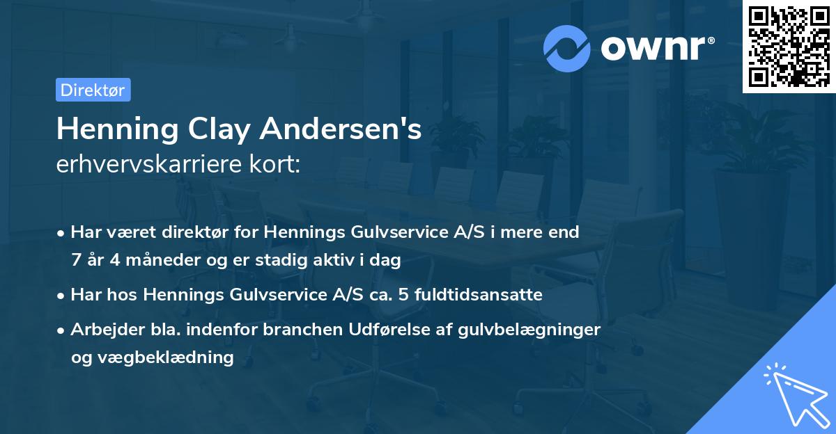 Henning Clay Andersen's erhvervskarriere kort