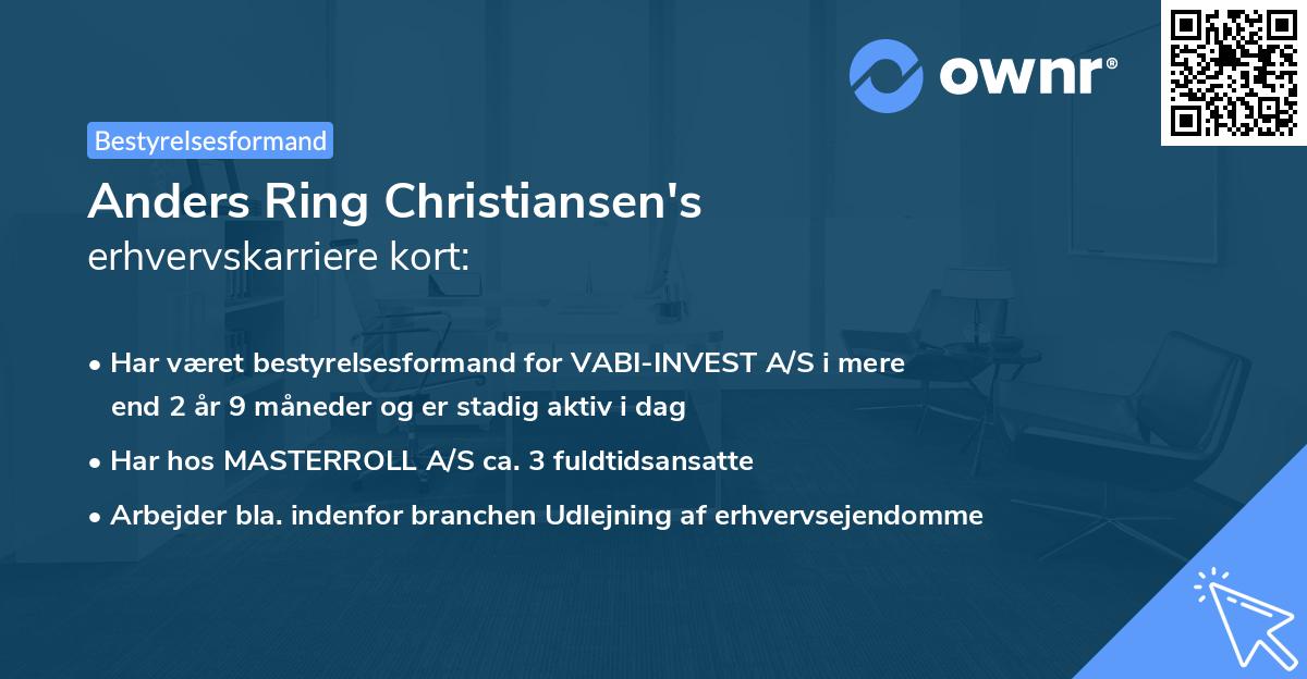 Anders Ring Christiansen's erhvervskarriere kort