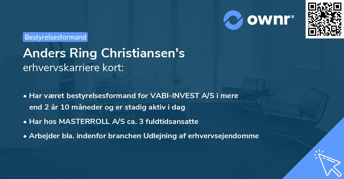 Anders Ring Christiansen's erhvervskarriere kort