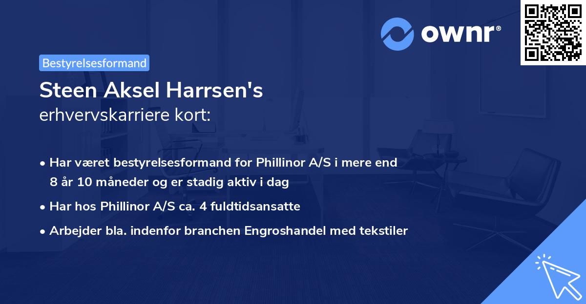 Steen Aksel Harrsen's erhvervskarriere kort