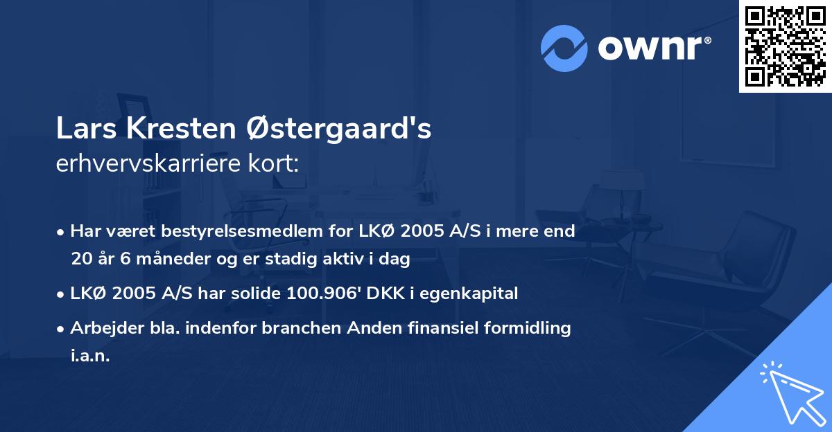 Lars Kresten Østergaard's erhvervskarriere kort