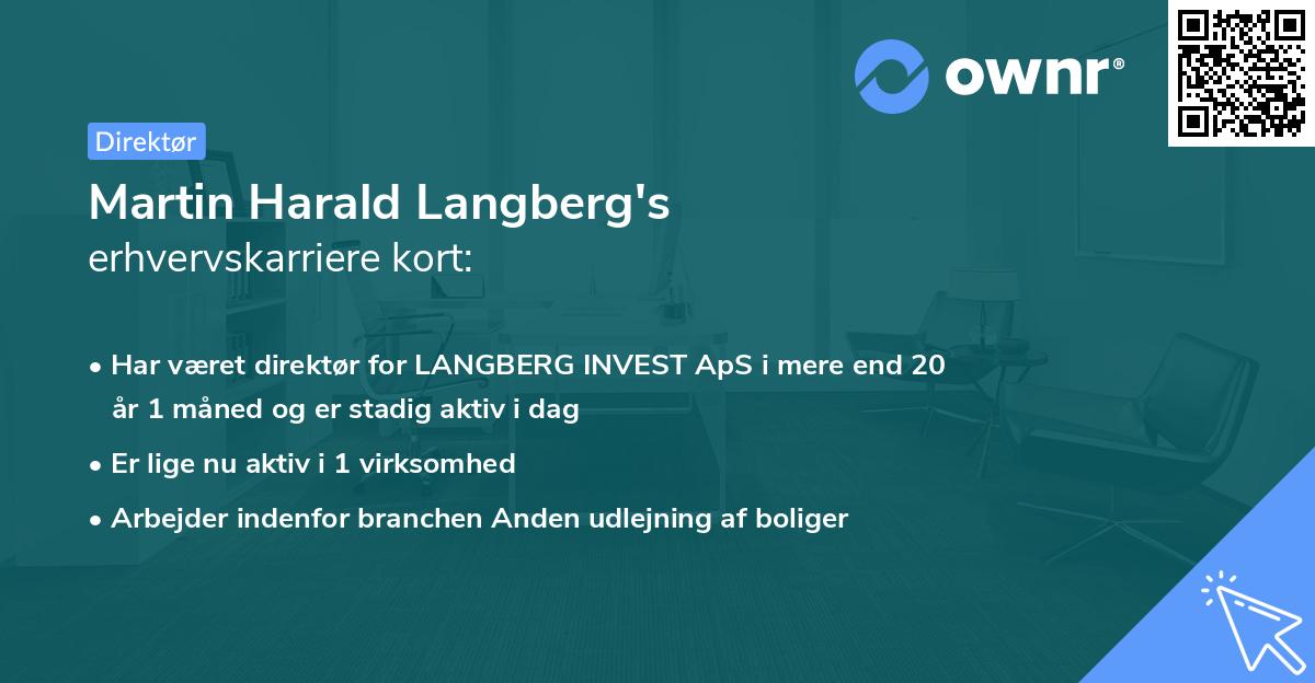 Martin Harald Langberg's erhvervskarriere kort