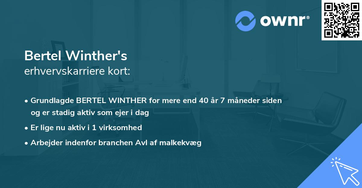 Bertel Winther's erhvervskarriere kort