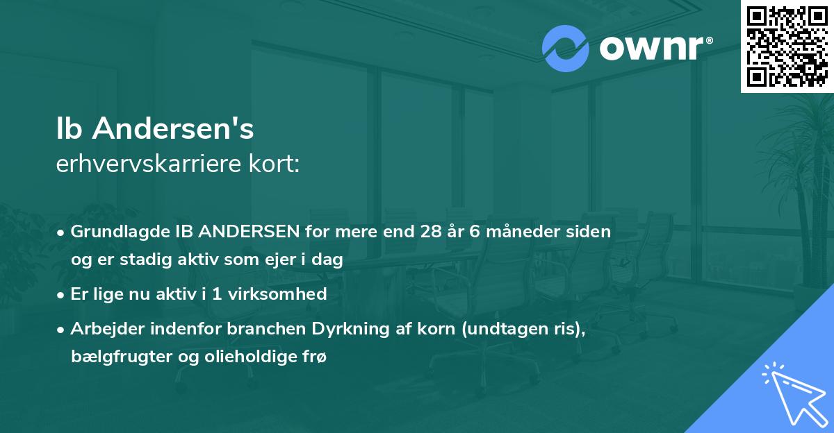 Ib Andersen's erhvervskarriere kort
