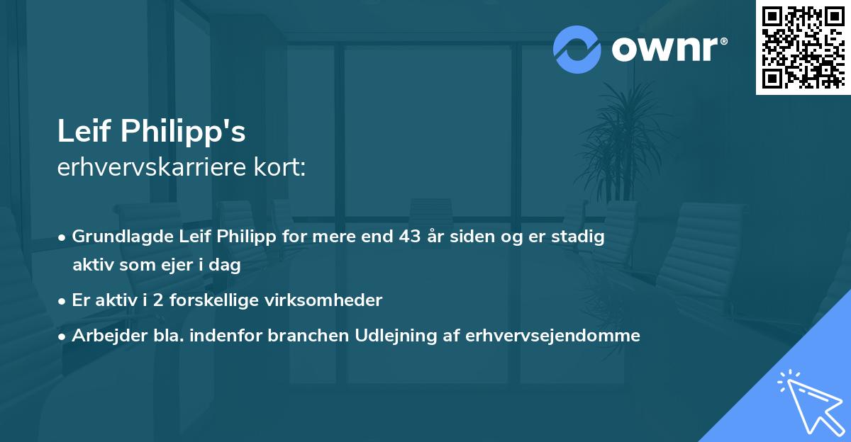 Leif Philipp's erhvervskarriere kort