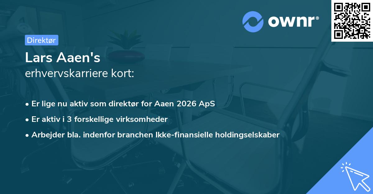 Lars Aaen's erhvervskarriere kort