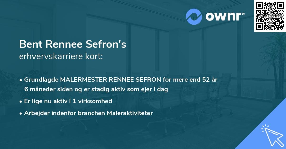 Bent Rennee Sefron's erhvervskarriere kort