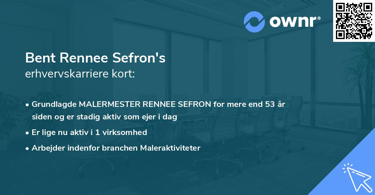 Bent Rennee Sefron's erhvervskarriere kort