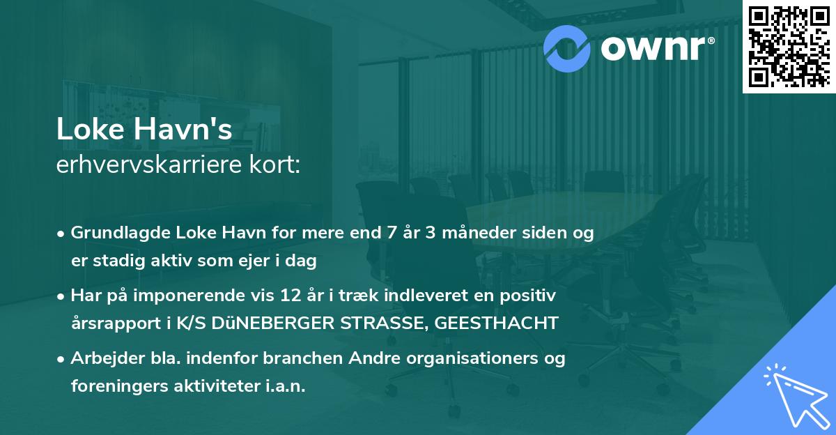 Loke Havn's erhvervskarriere kort