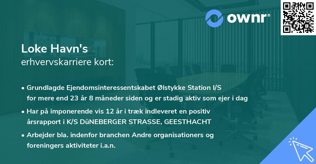 Loke Havn's erhvervskarriere kort