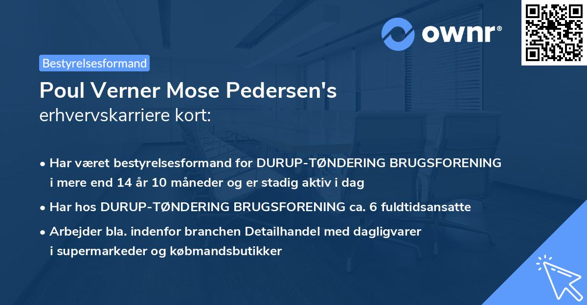 Poul Verner Mose Pedersen's erhvervskarriere kort